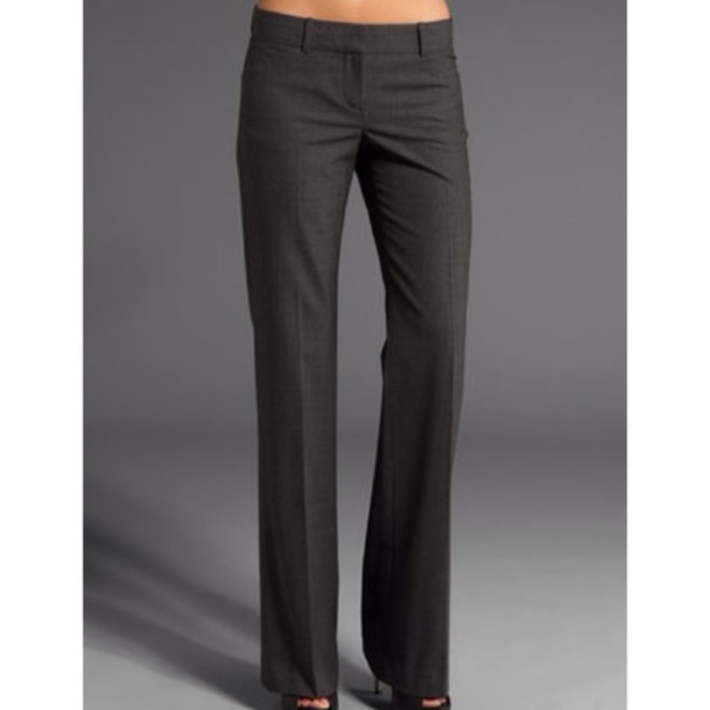 Theory Gray Stretch Wool Max C Career Trouser Pant